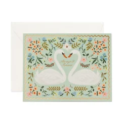 Always & Forever Swans Wedding Greeting Card