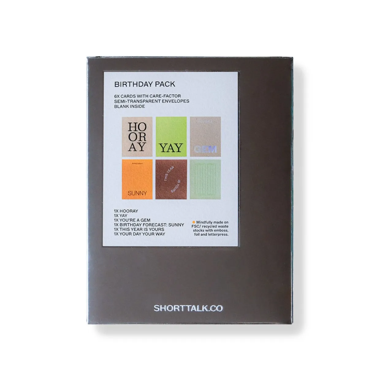 Birthday Pack Set of 6 Greeting Cards