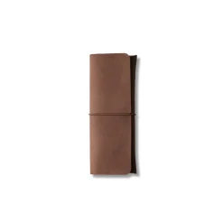 Chocolate Nubuck Leather Pen Case