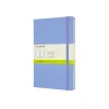 Classic Large Hard Cover Notebook Plain Hydrangea Blue