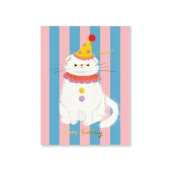 Clowny Cat Greeting Card