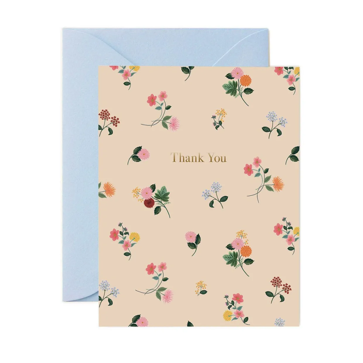Ditsy Dahlia Thank You Greeting Card