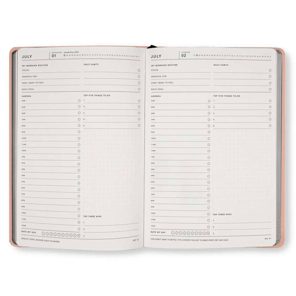 Financial Year Daily Goal Digger Daily Planner