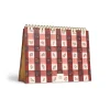 Floral Gingham Spiral Top Monthly Desk Pad A5