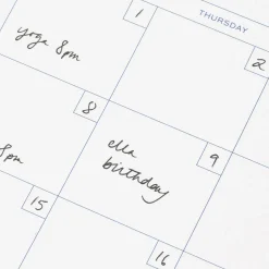 Floral Gingham Spiral Top Monthly Desk Pad A5