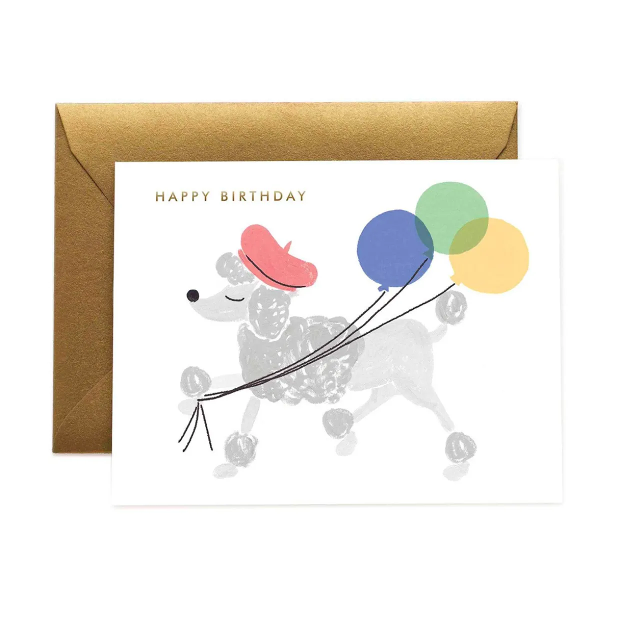 French Poodle Birthday Greeting Card