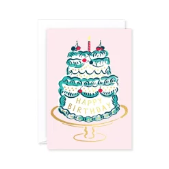 Happy Birthday Cake And Candle Greeting Card