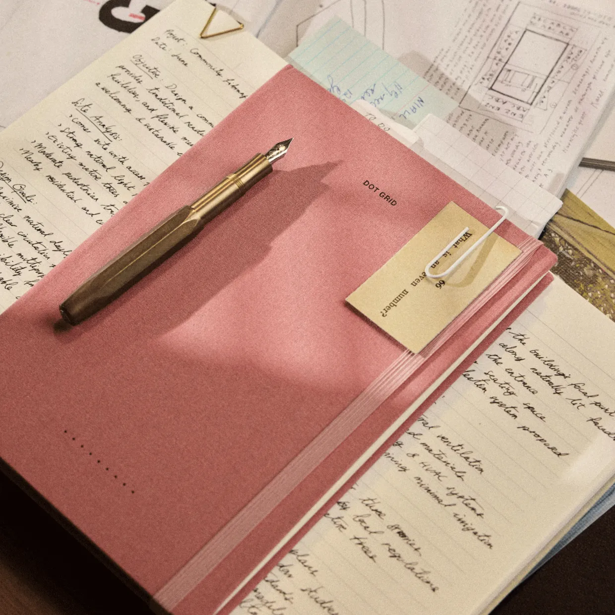 Linen Bound Notebook Dot Grid A5