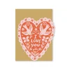 Love Birds Heart Greeting Card