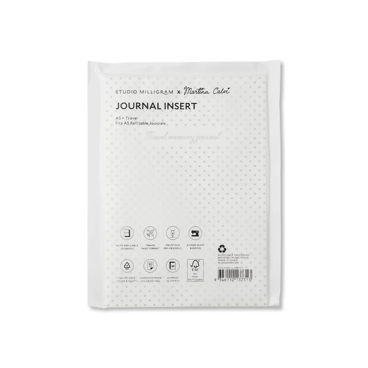 Martina Calvi Travel Journal Refill A5