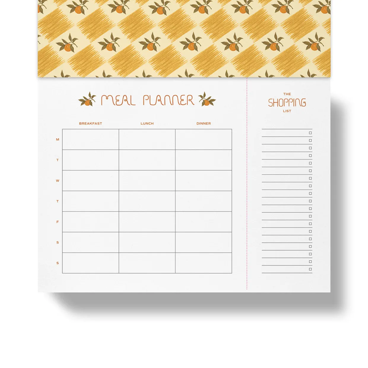 Orange Check Meal Planner
