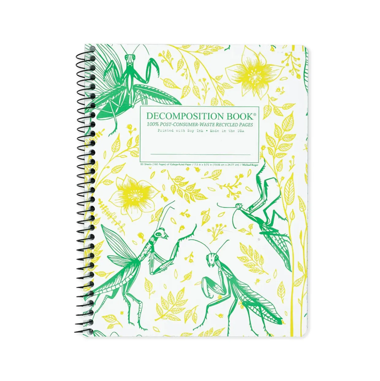 Praying Mantis Large Spiral Notebook