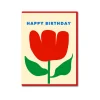 Red Tulip Birthday Greeting Card