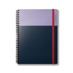 Spiral Bright Notebook B5 Lilac and Navy Plain