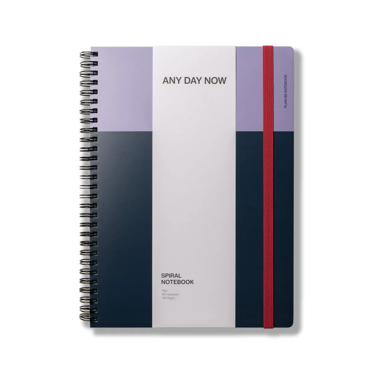 Spiral Bright Notebook B5 Lilac and Navy Plain