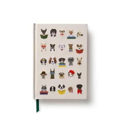 Studious Dogs Embroidered Fabric Journal