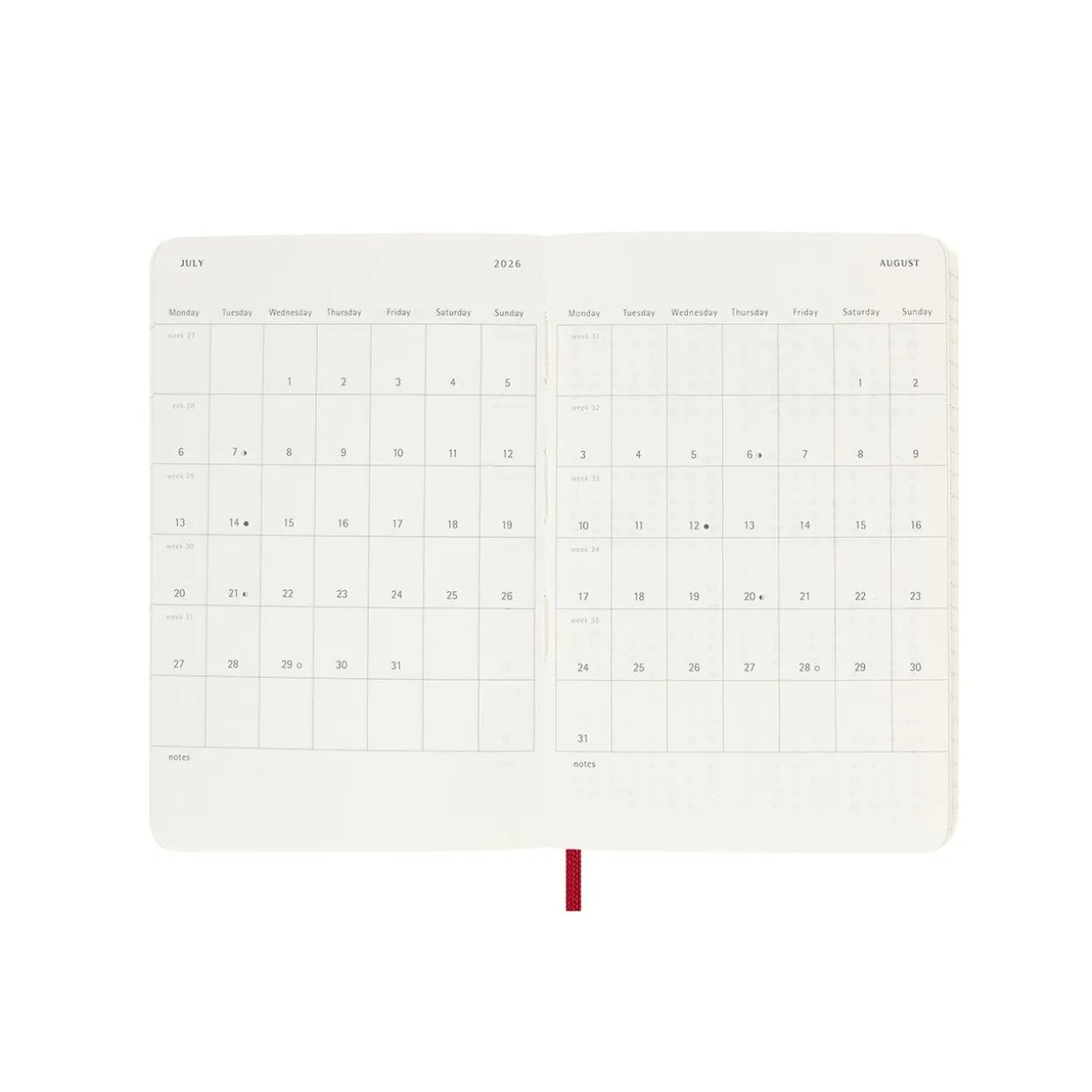 2026 Weekly Notebook Soft Cover Diary Pocket