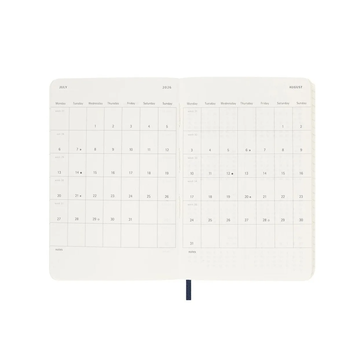 2026 Weekly Notebook Soft Cover Diary Pocket