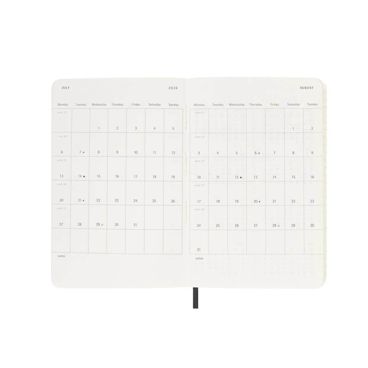 2026 Weekly Notebook Soft Cover Diary Pocket